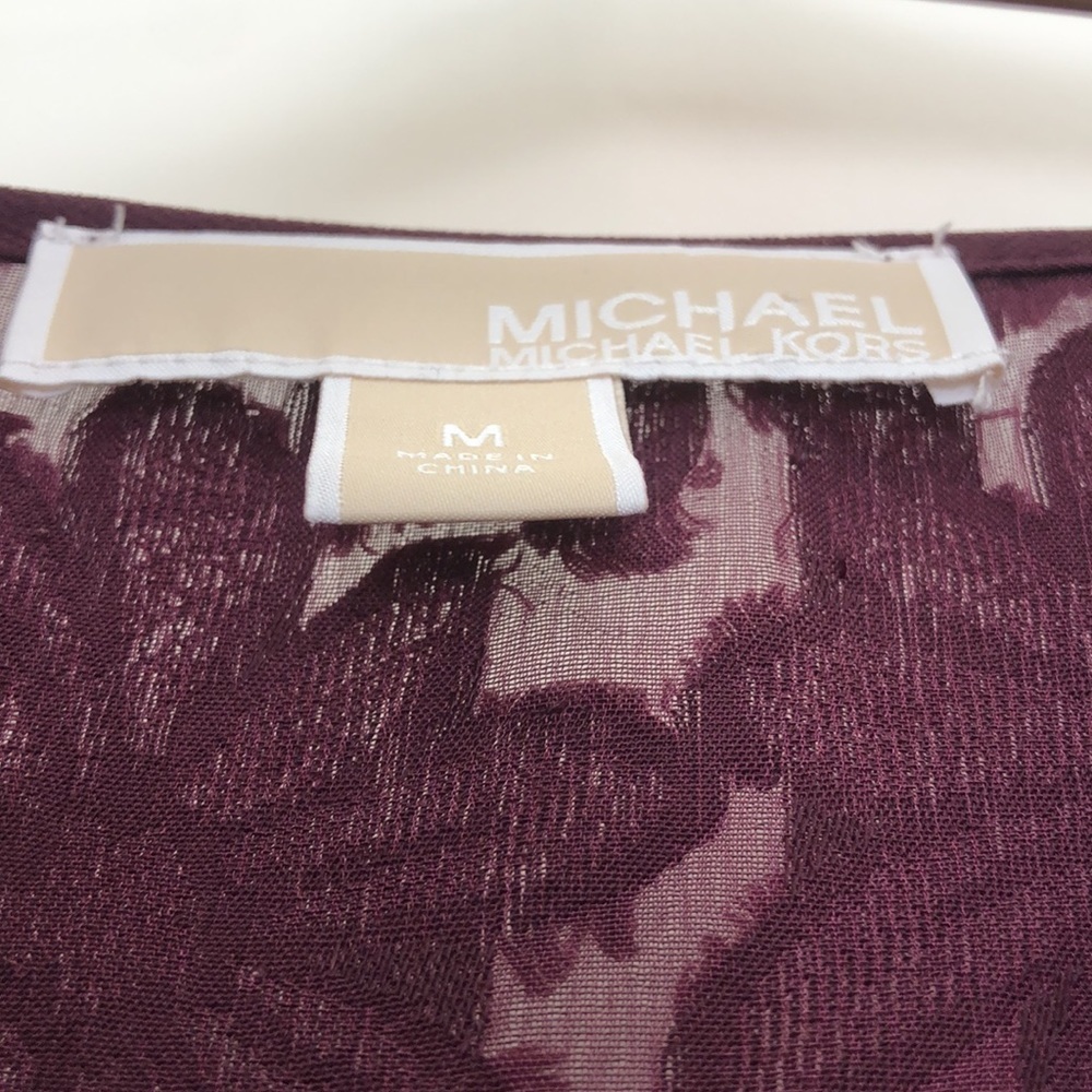 Michael Kors Flocked Velvet Illusion Top - Medium - Picture 4 of 7